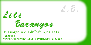 lili baranyos business card